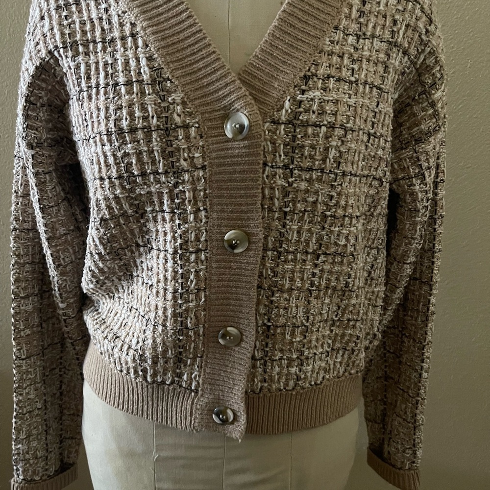 Jessica Simpson Textured Brown Cardigan